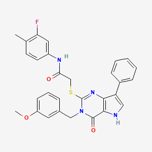 N-(3-fluoro-4-methylphenyl)-2-((3-(3-methoxybenzyl)-4-oxo-7-phenyl-4,5-dihydro-3H-pyrrolo[3,2-d]pyrimidin-2-yl)thio)acetamide