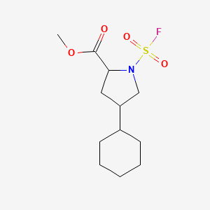molecular formula C12H20FNO4S B2419051 Methyl 4-cyclohexyl-1-fluorosulfonylpyrrolidine-2-carboxylate CAS No. 2411192-99-7