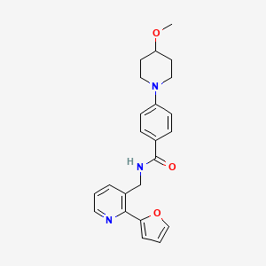 N-((2-(furan-2-yl)pyridin-3-yl)methyl)-4-(4-methoxypiperidin-1-yl)benzamide