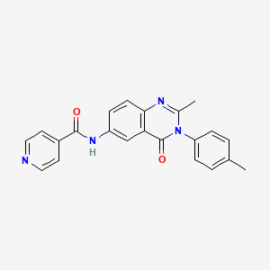 molecular formula C22H18N4O2 B2419063 N-(2-methyl-4-oxo-3-(p-tolyl)-3,4-dihydroquinazolin-6-yl)isonicotinamide CAS No. 1105206-28-7