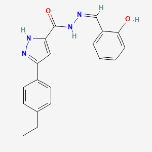 (Z)-3-(4-ethylphenyl)-N'-(2-hydroxybenzylidene)-1H-pyrazole-5-carbohydrazide