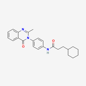 3-cyclohexyl-N-[4-(2-methyl-4-oxoquinazolin-3-yl)phenyl]propanamide