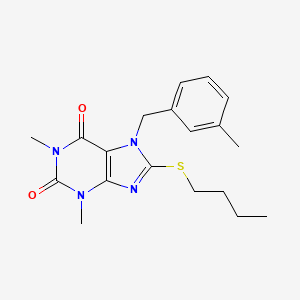 molecular formula C19H24N4O2S B2419076 8-(butylthio)-1,3-dimethyl-7-(3-methylbenzyl)-1H-purine-2,6(3H,7H)-dione CAS No. 378206-93-0