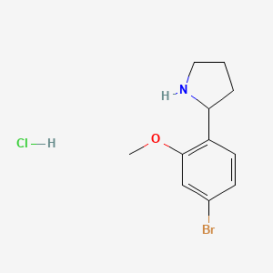 molecular formula C11H15BrClNO B2419080 2-(4-Bromo-2-methoxyphenyl)pyrrolidine hydrochloride CAS No. 2060051-56-9