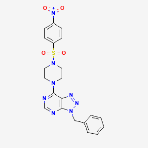 molecular formula C21H20N8O4S B2419089 3-苄基-7-(4-((4-硝基苯基)磺酰基)哌嗪-1-基)-3H-[1,2,3]三唑并[4,5-d]嘧啶 CAS No. 942013-16-3