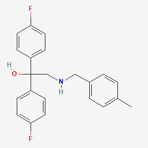 molecular formula C22H21F2NO B2419094 1,1-Bis(4-fluorophenyl)-2-[(4-methylbenzyl)amino]-1-ethanol CAS No. 338770-98-2