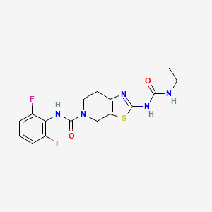 molecular formula C17H19F2N5O2S B2419096 N-(2,6-difluorophenyl)-2-(3-isopropylureido)-6,7-dihydrothiazolo[5,4-c]pyridine-5(4H)-carboxamide CAS No. 1396678-15-1
