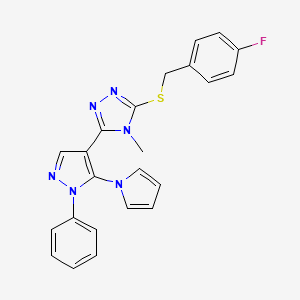 4-fluorobenzyl 4-methyl-5-[1-phenyl-5-(1H-pyrrol-1-yl)-1H-pyrazol-4-yl]-4H-1,2,4-triazol-3-yl sulfide
