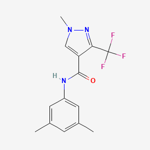 molecular formula C14H14F3N3O B2419104 N-(3,5-二甲基苯基)-1-甲基-3-(三氟甲基)-1H-吡唑-4-羧酰胺 CAS No. 955966-52-6
