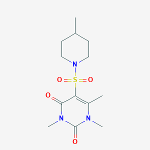 molecular formula C13H21N3O4S B2419105 1,3,6-Trimethyl-5-(4-methylpiperidin-1-yl)sulfonylpyrimidine-2,4-dione CAS No. 893341-75-8