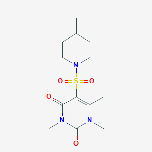 molecular formula C13H21N3O4S B2419105 1,3,6-Trimetil-5-(4-metilpiperidin-1-il)sulfonilpirimidin-2,4-diona CAS No. 893341-75-8