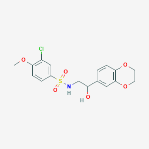 molecular formula C17H18ClNO6S B2419107 3-chloro-N-(2-(2,3-dihydrobenzo[b][1,4]dioxin-6-yl)-2-hydroxyethyl)-4-methoxybenzenesulfonamide CAS No. 2034242-46-9