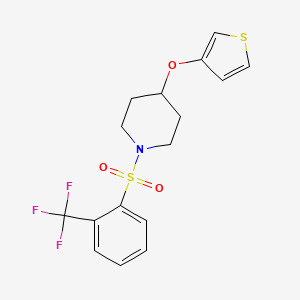 4-(Thiophen-3-yloxy)-1-((2-(trifluoromethyl)phenyl)sulfonyl)piperidine