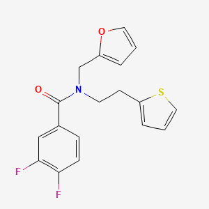 3,4-difluoro-N-(furan-2-ylmethyl)-N-(2-(thiophen-2-yl)ethyl)benzamide
