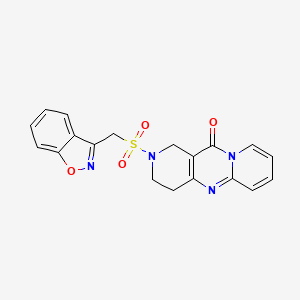 molecular formula C19H16N4O4S B2419118 2-((benzo[d]isoxazol-3-ylmethyl)sulfonyl)-3,4-dihydro-1H-dipyrido[1,2-a:4',3'-d]pyrimidin-11(2H)-one CAS No. 1904309-88-1