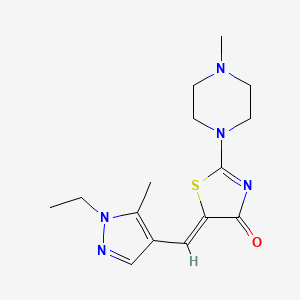 molecular formula C15H21N5OS B2419122 (Z)-5-((1-ethyl-5-methyl-1H-pyrazol-4-yl)methylene)-2-(4-methylpiperazin-1-yl)thiazol-4(5H)-one CAS No. 1006333-82-9