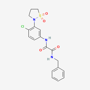 molecular formula C18H18ClN3O4S B2419124 N1-benzyl-N2-(4-chloro-3-(1,1-dioxidoisothiazolidin-2-yl)phenyl)oxalamide CAS No. 1105229-65-9