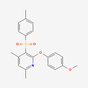 molecular formula C21H21NO4S B2419125 2-(4-甲氧基苯氧基)-4,6-二甲基-3-[(4-甲基苯基)磺酰基]吡啶 CAS No. 478245-34-0