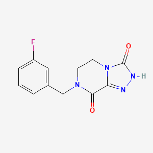 molecular formula C12H11FN4O2 B2419126 7-(3-fluorobenzyl)-6,7-dihydro[1,2,4]triazolo[4,3-a]pyrazine-3,8(2H,5H)-dione CAS No. 1707392-25-3