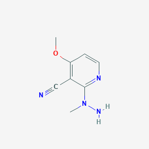 molecular formula C8H10N4O B2419136 4-甲氧基-2-(1-甲基肼基)烟腈 CAS No. 338412-37-6