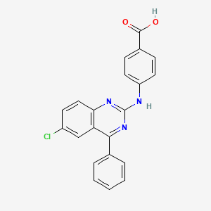 molecular formula C21H14ClN3O2 B2419139 4-[(6-Chloro-4-phenylquinazolin-2-yl)amino]benzoic acid CAS No. 313398-28-6