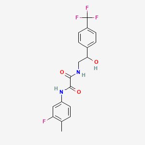 molecular formula C18H16F4N2O3 B2419141 N1-(3-fluoro-4-methylphenyl)-N2-(2-hydroxy-2-(4-(trifluoromethyl)phenyl)ethyl)oxalamide CAS No. 1351608-17-7