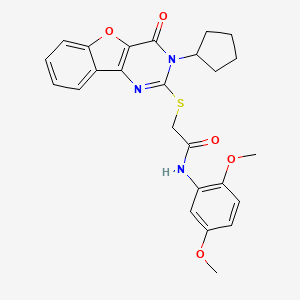2-[(3-cyclopentyl-4-oxo-3,4-dihydro[1]benzofuro[3,2-d]pyrimidin-2-yl)sulfanyl]-N-(2,5-dimethoxyphenyl)acetamide