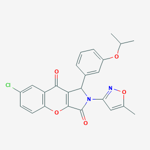 molecular formula C24H19ClN2O5 B241915 7-Chloro-1-(3-isopropoxyphenyl)-2-(5-methyl-3-isoxazolyl)-1,2-dihydrochromeno[2,3-c]pyrrole-3,9-dione 
