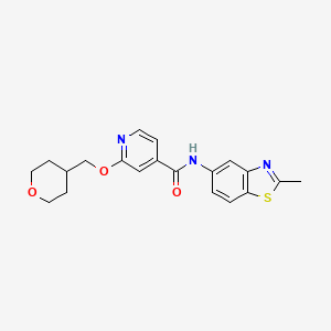 molecular formula C20H21N3O3S B2419157 N-(2-methylbenzo[d]thiazol-5-yl)-2-((tetrahydro-2H-pyran-4-yl)methoxy)isonicotinamide CAS No. 2034443-57-5