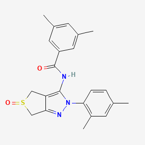 molecular formula C22H23N3O2S B2419159 N-(2-(2,4-dimethylphenyl)-5-oxido-4,6-dihydro-2H-thieno[3,4-c]pyrazol-3-yl)-3,5-dimethylbenzamide CAS No. 1007528-68-8