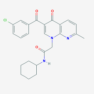 2-(3-(3-chlorobenzoyl)-7-methyl-4-oxo-1,8-naphthyridin-1(4H)-yl)-N-cyclohexylacetamide