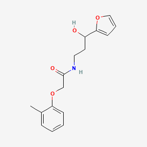 molecular formula C16H19NO4 B2419173 N-(3-(furan-2-yl)-3-hydroxypropyl)-2-(o-tolyloxy)acetamide CAS No. 1421490-71-2