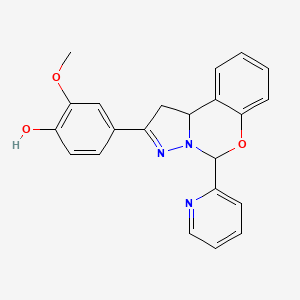 2-methoxy-4-(5-(pyridin-2-yl)-5,10b-dihydro-1H-benzo[e]pyrazolo[1,5-c][1,3]oxazin-2-yl)phenol