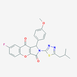 molecular formula C24H20FN3O4S B241918 7-Fluoro-2-(5-isobutyl-1,3,4-thiadiazol-2-yl)-1-(4-methoxyphenyl)-1,2-dihydrochromeno[2,3-c]pyrrole-3,9-dione 