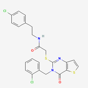 2-((3-(2-chlorobenzyl)-4-oxo-3,4-dihydrothieno[3,2-d]pyrimidin-2-yl)thio)-N-(4-chlorophenethyl)acetamide