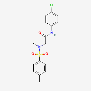 molecular formula C16H17ClN2O3S B2419184 N-(4-chlorophenyl)-2-[methyl-(4-methylphenyl)sulfonylamino]acetamide CAS No. 501914-67-6