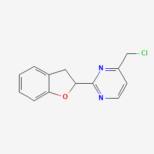 molecular formula C13H11ClN2O B2419186 4-(Chloromethyl)-2-(2,3-dihydro-1-benzofuran-2-yl)pyrimidine CAS No. 1558386-32-5