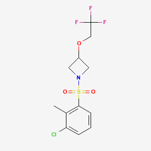 molecular formula C12H13ClF3NO3S B2419188 1-((3-Chloro-2-methylphenyl)sulfonyl)-3-(2,2,2-trifluoroethoxy)azetidine CAS No. 2034269-01-5
