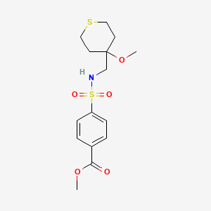 molecular formula C15H21NO5S2 B2419190 methyl 4-(N-((4-methoxytetrahydro-2H-thiopyran-4-yl)methyl)sulfamoyl)benzoate CAS No. 2034236-05-8