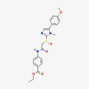 B2419199 ethyl 4-(2-((5-(4-methoxyphenyl)-1-methyl-1H-imidazol-2-yl)sulfinyl)acetamido)benzoate CAS No. 1006978-01-3