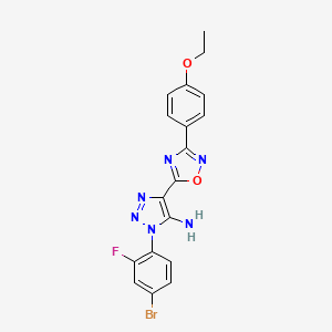 molecular formula C18H14BrFN6O2 B2419204 1-(4-bromo-2-fluorophenyl)-4-(3-(4-ethoxyphenyl)-1,2,4-oxadiazol-5-yl)-1H-1,2,3-triazol-5-amine CAS No. 899950-32-4