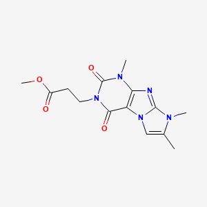 molecular formula C14H17N5O4 B2419207 methyl 3-(1,7,8-trimethyl-2,4-dioxo-1H-imidazo[2,1-f]purin-3(2H,4H,8H)-yl)propanoate CAS No. 896322-59-1