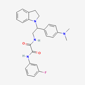 N1-(2-(4-(dimethylamino)phenyl)-2-(indolin-1-yl)ethyl)-N2-(3-fluorophenyl)oxalamide
