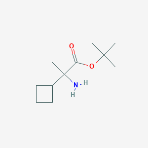 molecular formula C11H21NO2 B2419217 Tert-butyl 2-amino-2-cyclobutylpropanoate CAS No. 2248408-01-5