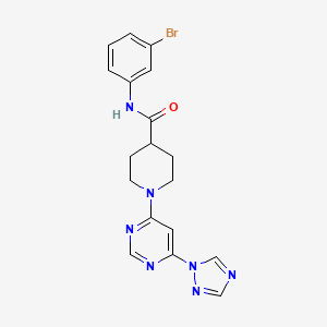 molecular formula C18H18BrN7O B2419218 1-(6-(1H-1,2,4-三唑-1-基)嘧啶-4-基)-N-(3-溴苯基)哌啶-4-甲酰胺 CAS No. 1797025-98-9