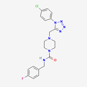 molecular formula C20H21ClFN7O B2419221 4-((1-(4-氯苯基)-1H-四唑-5-基)甲基)-N-(4-氟苄基)哌嗪-1-甲酰胺 CAS No. 1049443-99-3