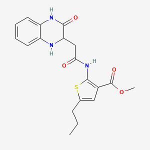 Methyl 2-{[(3-oxo-1,2,3,4-tetrahydroquinoxalin-2-yl)acetyl]amino}-5-propylthiophene-3-carboxylate