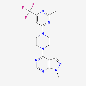 2-methyl-4-(4-{1-methyl-1H-pyrazolo[3,4-d]pyrimidin-4-yl}piperazin-1-yl)-6-(trifluoromethyl)pyrimidine