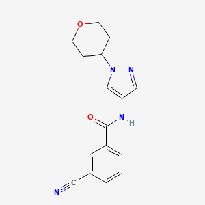 3-cyano-N-(1-(tetrahydro-2H-pyran-4-yl)-1H-pyrazol-4-yl)benzamide