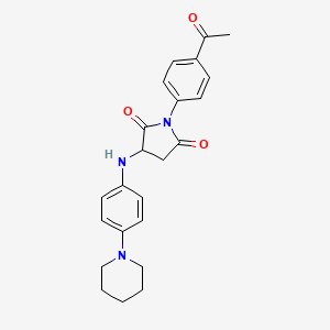 1-(4-Acetylphenyl)-3-((4-(piperidin-1-yl)phenyl)amino)pyrrolidine-2,5-dione